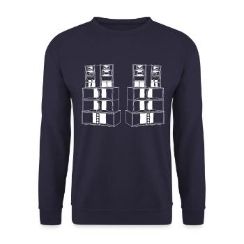 Free Tekkno Soundsystem, weiß - Unisex Pullover - Navy - Vorne - Alina (178cm) & Michal (187cm)
