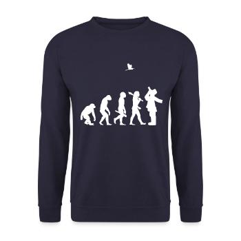 evolution Vogelbeobachter ornithologie Geschenk i - Unisex Pullover - Navy - Vorne - Alina (178cm) & Michal (187cm)