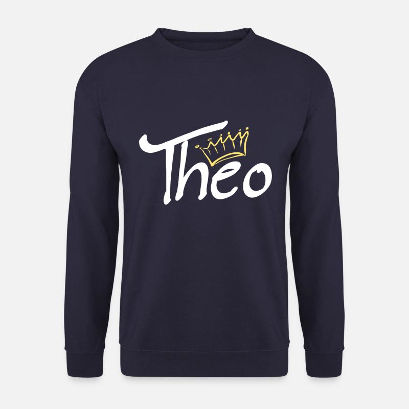 Krone Name Namensschild Theo - Unisex Pullover - Navy