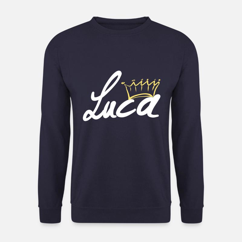 Krone Name Namensschild Luca - Unisex Pullover - Navy