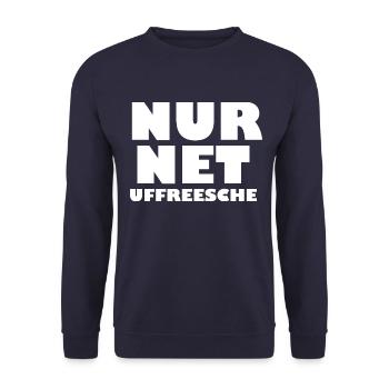 Only Net Uffreesche - Just don't get upset - Unisex Sweatshirt - navy - Front - Alina (178cm) & Michal (187cm)
