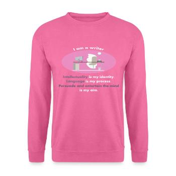 Ich bin ein Schriftsteller | Originelles typografisches Design - Unisex Pullover - Pink - Vorne