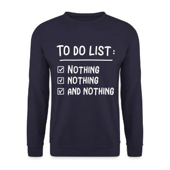 Lazy "to do list" for procrastinators - Unisex Sweatshirt - navy - Front - Alina (178cm) & Michal (187cm)
