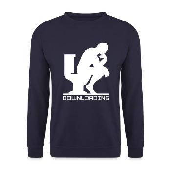 Downloading - The Thinking Man on the Silent Or - Unisex Sweatshirt - navy - Front - Alina (178cm) & Michal (187cm)