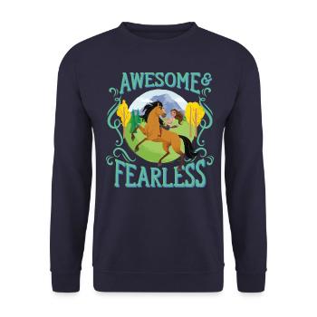 Spirit Et Lucky Awesome Fearless - Sweat-shirt Unisexe - marine - Devant - Alina (178cm) & Michal (187cm)