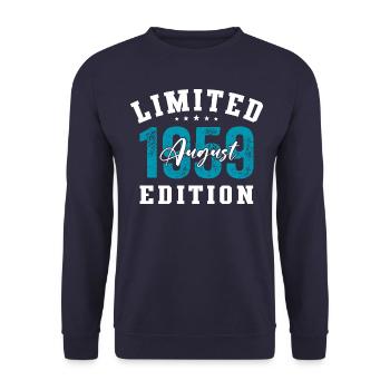 65th Birthday Original August 1959 Year 1959 - Unisex Sweatshirt - navy - Front - Alina (178cm) & Michal (187cm)
