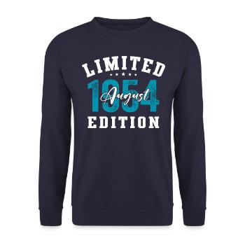 70th Birthday Original August 1954 Year 1954 - Unisex Sweatshirt - navy - Front - Alina (178cm) & Michal (187cm)