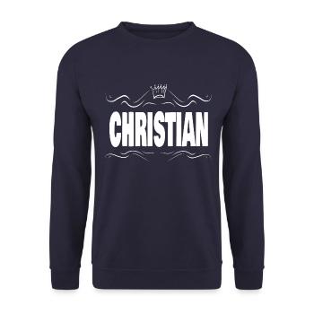 CHRISTIAN Koenig Name Krone - Unisex Pullover - Navy - Vorne - Alina (178cm) & Michal (187cm)