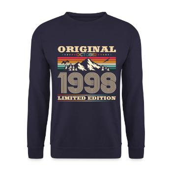 25. Geburtstag Original Oktober Jahrgang 1998 - Unisex Pullover - Navy - Vorne - Alina (178cm) & Michal (187cm)