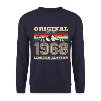 55. Geburtstag Original Oktober Jahrgang 1968 - Unisex Pullover - Navy - Vorne - Alina (178cm) & Michal (187cm)