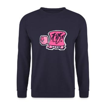 Tag turtle / Pink Schildkröte Logo - Unisex Pullover - Navy - Vorne - Alina (178cm) & Michal (187cm)