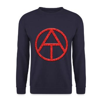 ATHEISMUS SYMBOL - Unisex Pullover - Navy - Vorne - Alina (178cm) & Michal (187cm)
