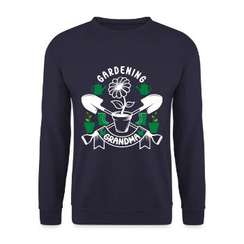 Gardening Grandma Funny Garden Grandmother - Unisex Pullover - Navy - Vorne - Alina (178cm) & Michal (187cm)