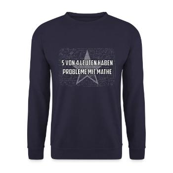 5 von 4 Leuten haben Probleme mit Mathe Geschenk - Unisex Pullover - Navy - Vorne - Alina (178cm) & Michal (187cm)