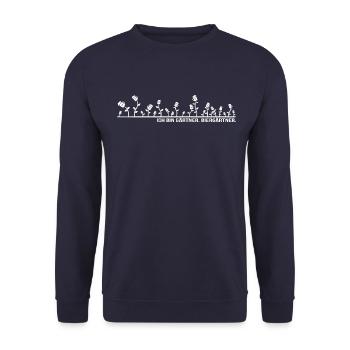 Ich bin Biergärtner - Lustiges für den Biergarten - Unisex Pullover - Navy - Vorne - Alina (178cm) & Michal (187cm)