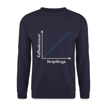 Kaffeekonsum im Studium (Hell) - Unisex Pullover - Navy - Vorne - Alina (178cm) & Michal (187cm)