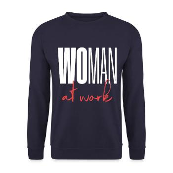 Woman at work - Unisex Pullover - Navy - Vorne - Alina (178cm) & Michal (187cm)