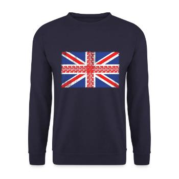 Cadeau de moto de drapeau du R-U - Sweat-shirt Unisexe - marine - Devant - Alina (178cm) & Michal (187cm)