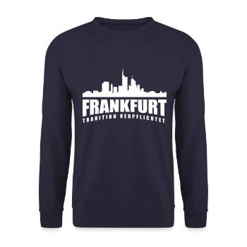 Frankfurt Hessen 069 ffm Geschenk Skyline ebbelwoi - Unisex Pullover - Navy - Vorne - Alina (178cm) & Michal (187cm)