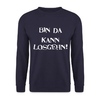 I'm there, ready to go - Unisex Sweatshirt - navy - Front - Alina (178cm) & Michal (187cm)