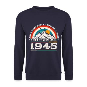80e anniversaire Légende Octobre 1945 Volume 45 - Sweat-shirt Unisexe - marine - Devant - Alina (178cm) & Michal (187cm)