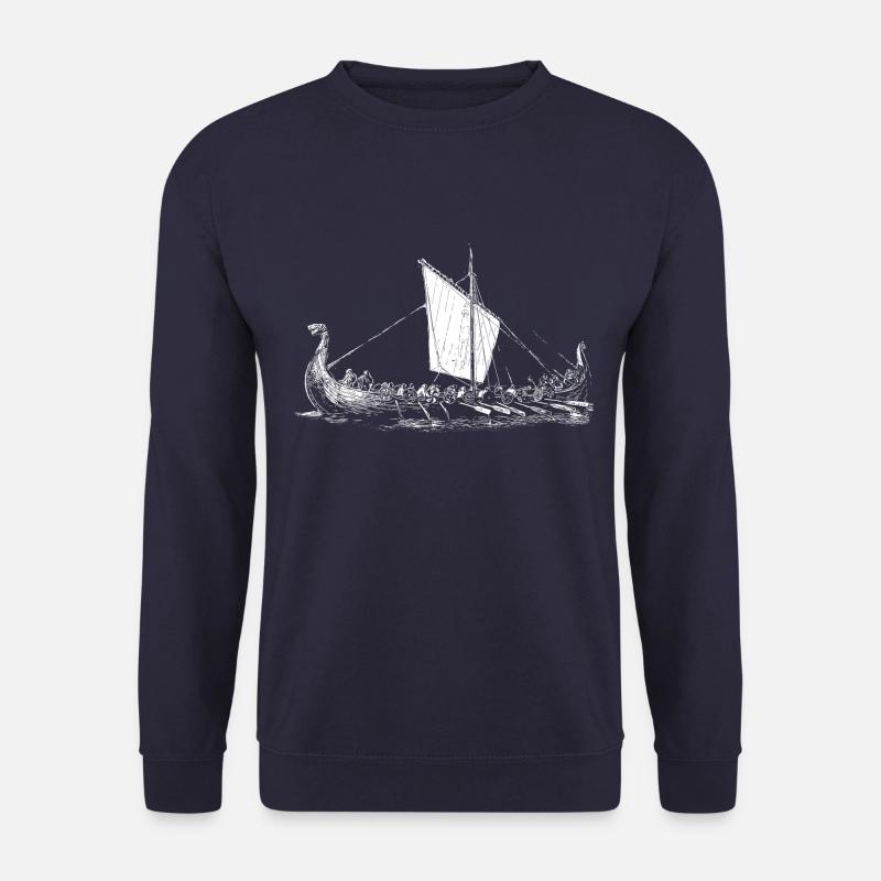 Wikinger Motiv > Wikinger Boot - Langschiff - Unisex Pullover - Navy