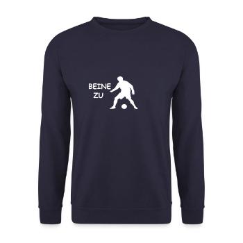 Fußball Tunnel Spaß Verein Geschenk Freunde Fun - Unisex Pullover - Navy - Vorne - Alina (178cm) & Michal (187cm)