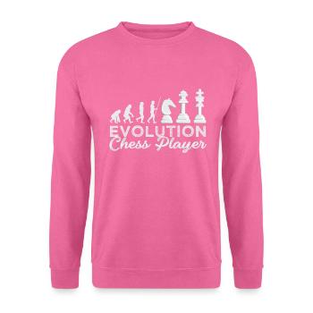 Schach Evolution Schachspieler Geschenkidee - Unisex Pullover - Pink - Vorne