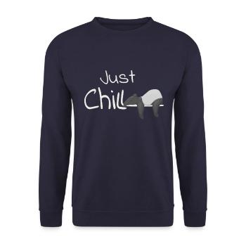 Just Chill Tapir Funny Casual Chiller Gift - Unisex Sweatshirt - navy - Front - Alina (178cm) & Michal (187cm)