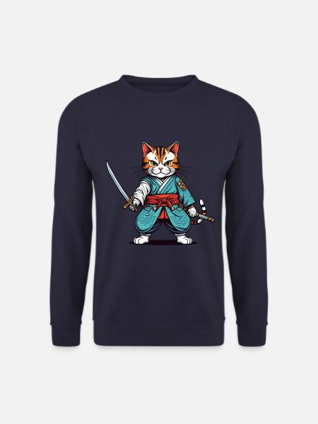 Samurai-Katze - Unisex Pullover - Navy