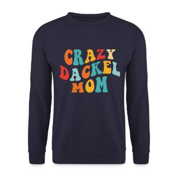 Maman teckel fou - cadeau pour maîtresse teckel - Sweat-shirt Unisexe - marine - Devant - Alina (178cm) & Michal (187cm)