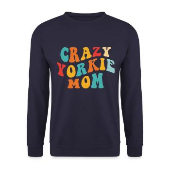 Crazy Yorkie - Gift for Mistress - Unisex Sweatshirt - navy - Front - Alina (178cm) & Michal (187cm)