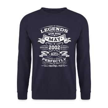 Légendaire Mai 2002 Millésime 2002 Anniversaire 2002 - Sweat-shirt Unisexe - marine - Devant - Alina (178cm) & Michal (187cm)