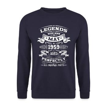 Legendary May 1959 Vintage 1959 Birthday 1959 - Unisex Sweatshirt - navy - Front - Alina (178cm) & Michal (187cm)