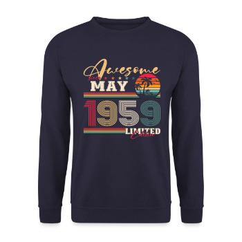 Original 1959 Jahrgang 1959 65. Geburtstag 1959 - Unisex Pullover - Navy - Vorne - Alina (178cm) & Michal (187cm)