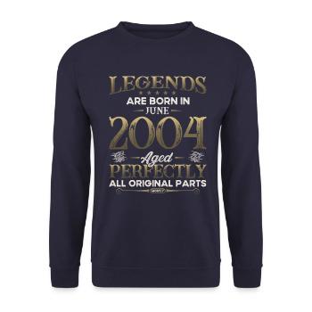 Legend June 2004 Vintage 2004 Birthday 2004 - Unisex Sweatshirt - navy - Front - Alina (178cm) & Michal (187cm)