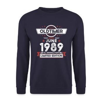 Millésime Juin 1989 Millésime 1989 35ème Anniversaire 89 - Sweat-shirt Unisexe - marine - Devant - Alina (178cm) & Michal (187cm)
