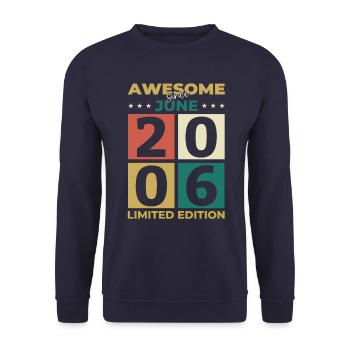 Original Juin 2006 Millésime 2006 Anniversaire 2006 - Sweat-shirt Unisexe - marine - Devant - Alina (178cm) & Michal (187cm)