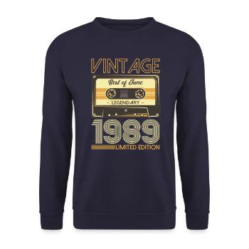 Best of Juin 1989 Millésime 1989 35ème Anniversaire 89 - Sweat-shirt Unisexe - marine - Devant - Alina (178cm) & Michal (187cm)