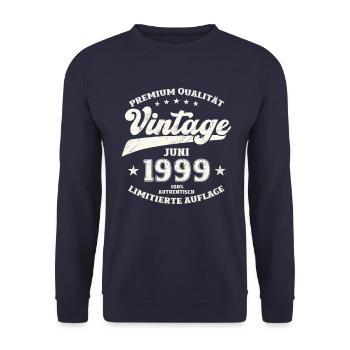 Légende Juin 1999 Millésime 1999 Anniversaire 1999 - Sweat-shirt Unisexe - marine - Devant - Alina (178cm) & Michal (187cm)