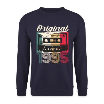Cassette Juin 1995 Millésime 1995 29ème Anniversaire 95 - Sweat-shirt Unisexe - marine - Devant - Alina (178cm) & Michal (187cm)
