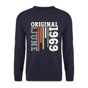 Original Juin 1969 Millésime 1969 Anniversaire 1969 - Sweat-shirt Unisexe - marine - Devant - Alina (178cm) & Michal (187cm)