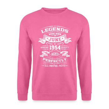 70e anniversaire Original juin 1954 Né en 1954 - Sweat-shirt Unisexe - rose - Devant
