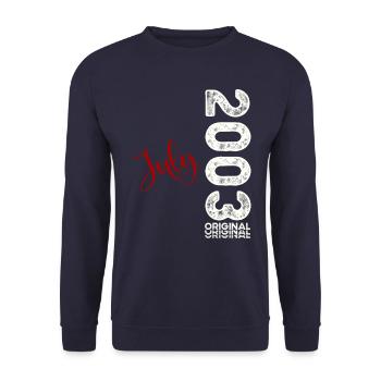 21ème anniversaire Légende Juillet 2003 Millésime 2003 - Sweat-shirt Unisexe - marine - Devant - Alina (178cm) & Michal (187cm)