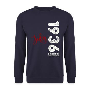 88e anniversaire Original juillet 1936 Né en 1936 - Sweat-shirt Unisexe - marine - Devant - Alina (178cm) & Michal (187cm)