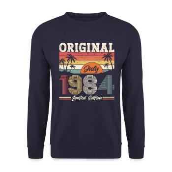 40e anniversaire Original juin 1984 Né en 1984 - Sweat-shirt Unisexe - marine - Devant - Alina (178cm) & Michal (187cm)