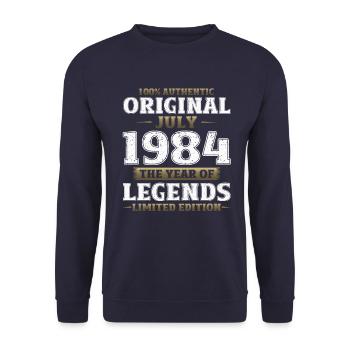 40e anniversaire Original juin 1984 Né en 1984 - Sweat-shirt Unisexe - marine - Devant - Alina (178cm) & Michal (187cm)