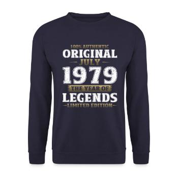45th Birthday Original 1979 Vintage 1979 - Unisex Sweatshirt - navy - Front - Alina (178cm) & Michal (187cm)