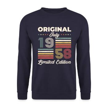 Original 1958 Vintage 1958 Birthday 1958 - Unisex Sweatshirt - navy - Front - Alina (178cm) & Michal (187cm)