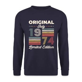 50e anniversaire Original juin 1974 Né en 1974 - Sweat-shirt Unisexe - marine - Devant - Alina (178cm) & Michal (187cm)